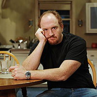 Louis CK on the set of his new show